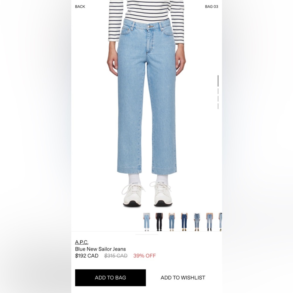 A.P.C. Blue New Sailor Jeans